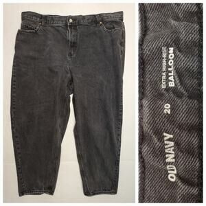 Old Navy Womens Extra High Rise Balloon Denim Jeans Sz Plus 20 Charcoal Gray